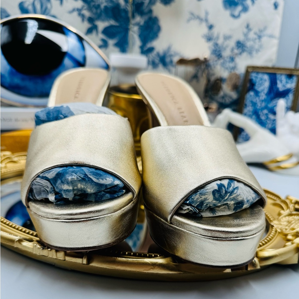 🆕 VERONICA BEARD 🧿 NWOB Dali Platform Mule - Light Gold - Size 6 - Picture 9 of 16